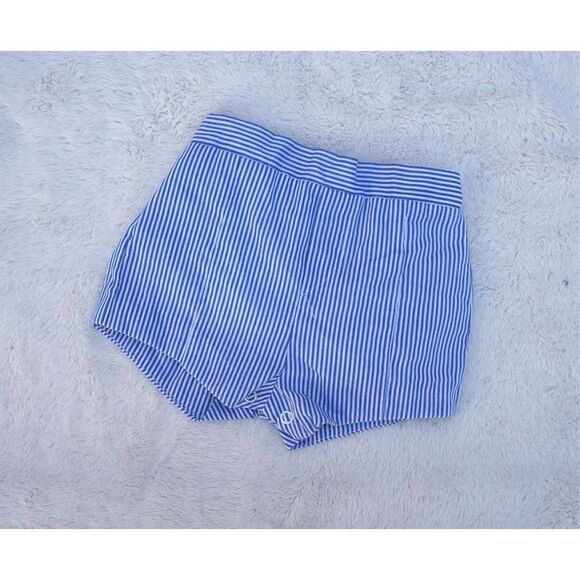 Vintage 90s Baby Blue and White Stripe Lined Shorts - Picture 1 of 7